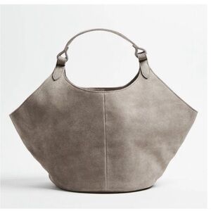M.I.L.A stone Gray Suede shoulder Bag